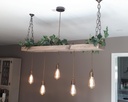 5-Drop Rustic Wooden Dining Pendant