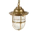 09130 - Hull Guard Pendant Lantern - Raw Brass - Close-up.webp