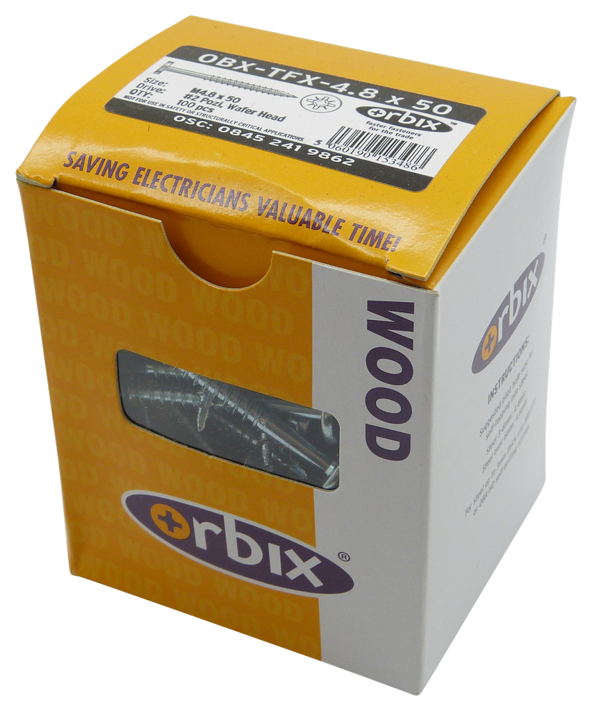 Orbix Self Drill Screw TFX 4.8 x 50mm 100pk