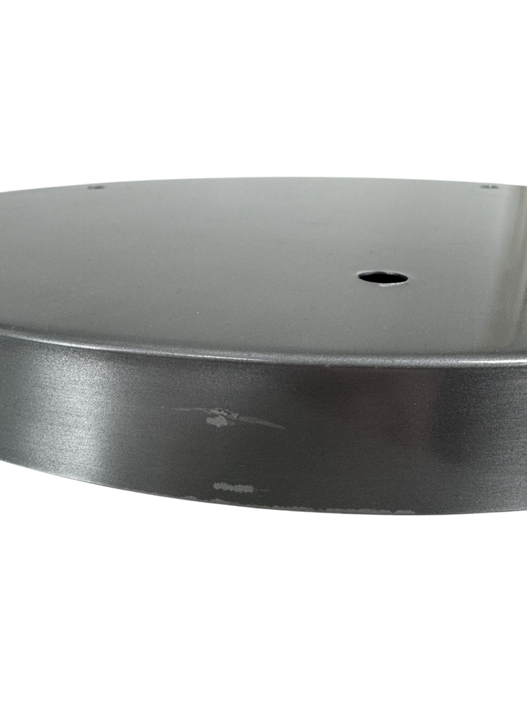 Clearance 450mm Circular Giant Ceiling Rose with 4 x 13mm outlets. Brushed Steel & Lacquered. Some Scratches.