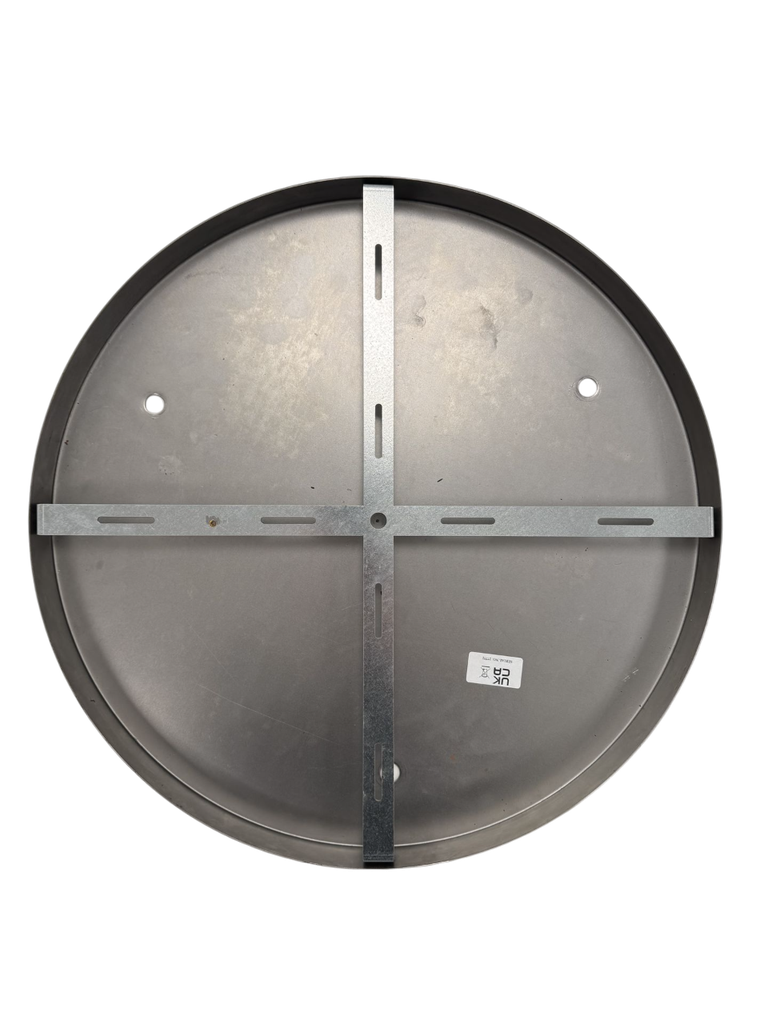 Clearance 450mm Circular Giant Ceiling Rose with 4 x 13mm outlets. Brushed Steel & Lacquered. Some Scratches.
