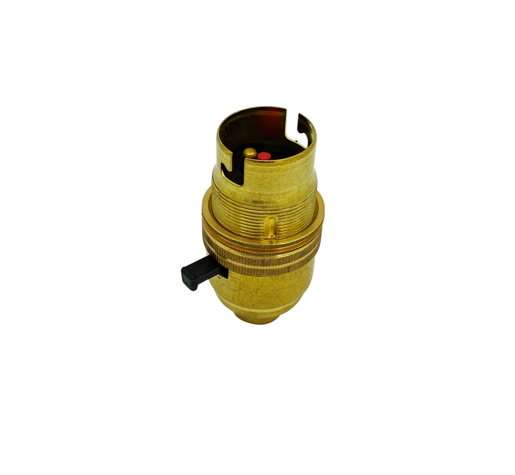 Brass SAFER-Switched BC Half Inch Lampholder