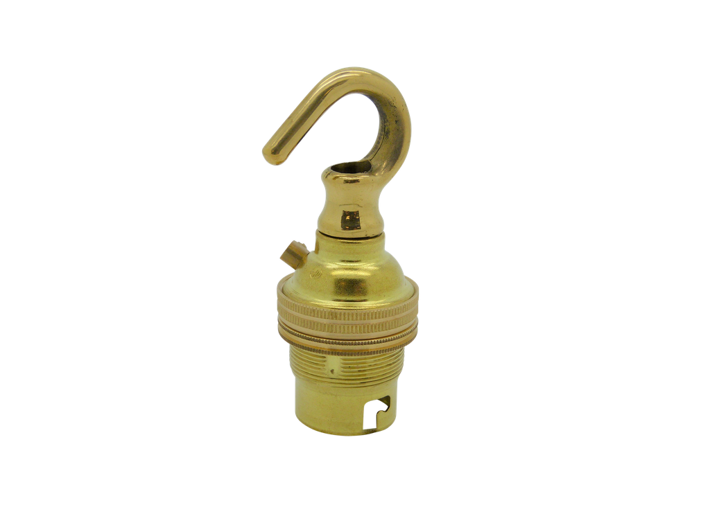[06197] Metalbrite Hook BC Lampholder (Brass)