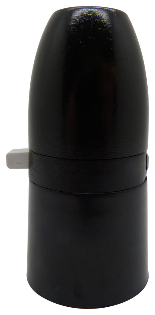 Plastic Switched BC Half Inch Lampholder (Black)