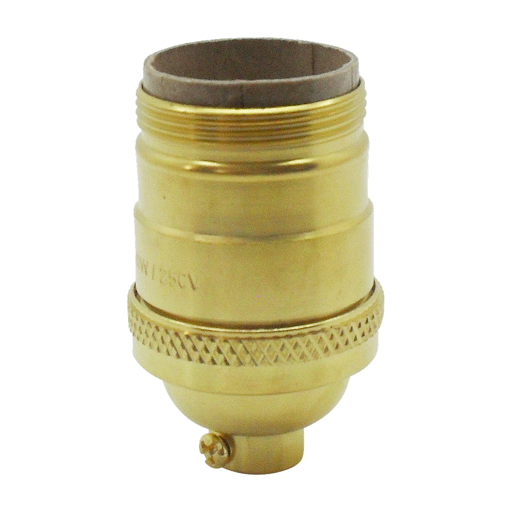 [05732] USA E26 10mm Lampholder [Part Threaded Skirt] (Brass)