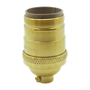 [05732] Brass USA E26 10mm Lampholder [Part Threaded Skirt] (Brass)