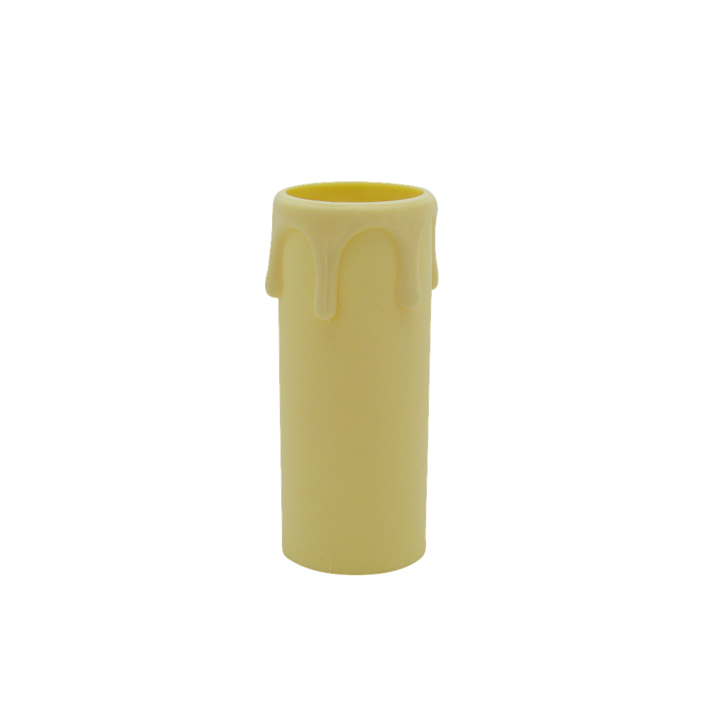 [06139] 27mm Internal Diameter Cream Plastic Candle Tube with Wax Drip Effect (Height: 70mm)