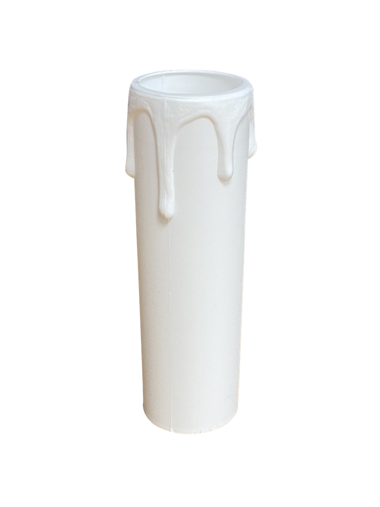 24mm Internal Diameter White Plastic Candle Tube with Wax Drip Effect