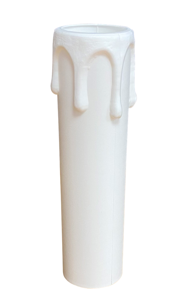 24mm Internal Diameter White Plastic Candle Tube with Wax Drip Effect