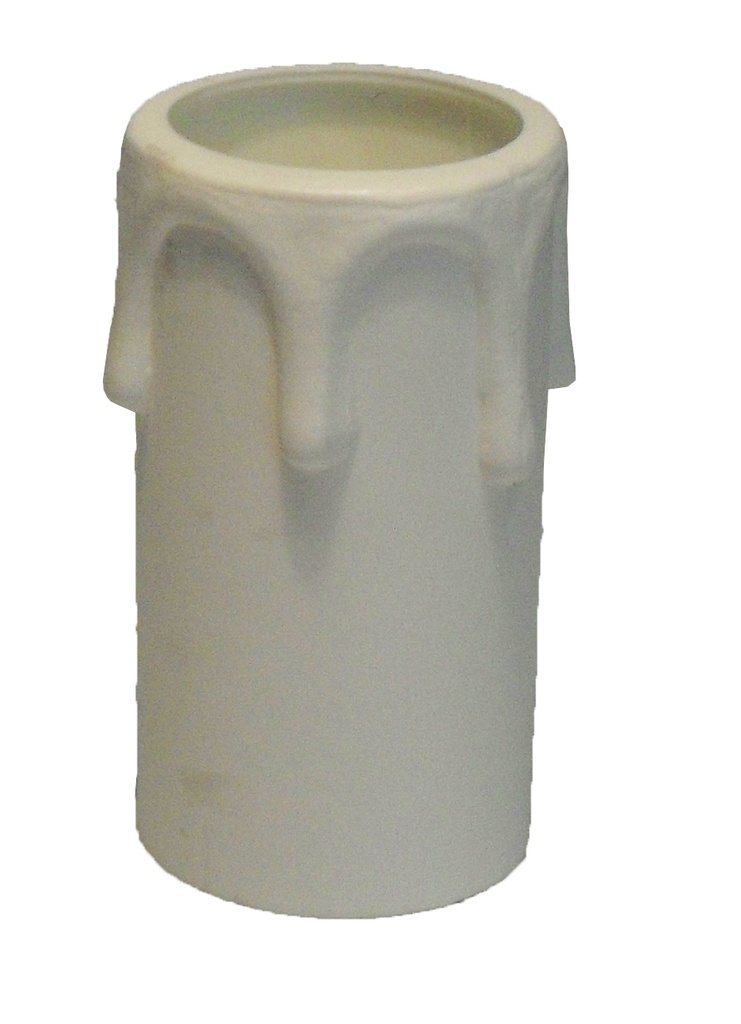27mm Internal Diameter White Plastic Candle Tube with Wax Drip Effect