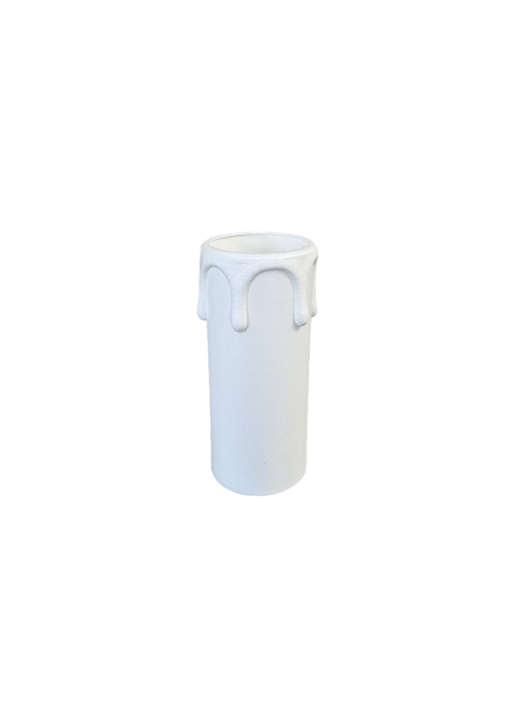 27mm Internal Diameter White Plastic Candle Tube with Wax Drip Effect