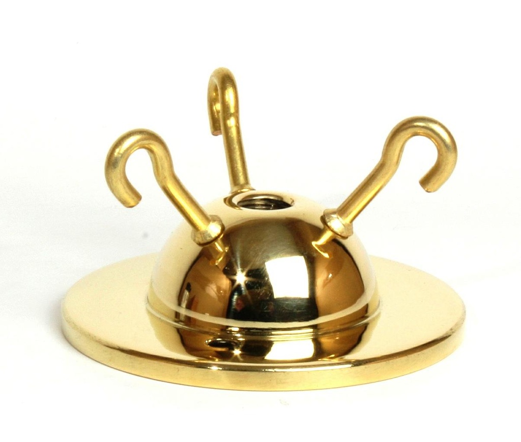 [05070] 3-Hook Ceiling Plate (Brass)