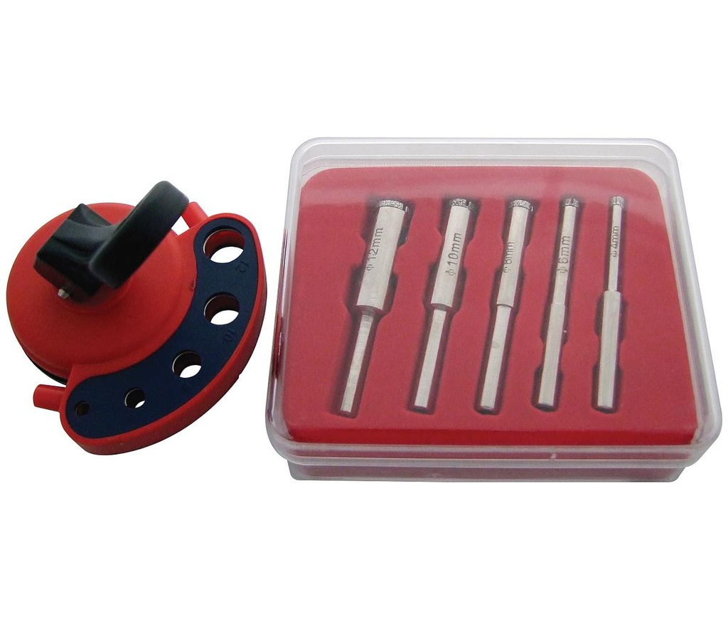 Diamond Tile Core Drill Kit with Vacuum Base Drill Guide