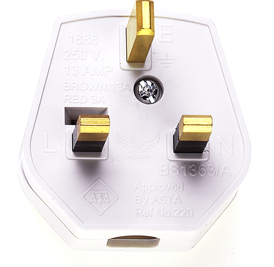 [05082] 13A Fused Plug - Quality Bakelite Style Finish (White)