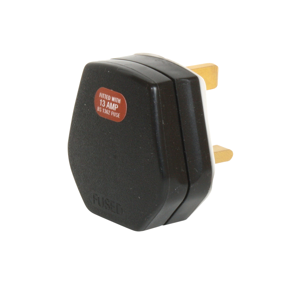 [05088] 13A Plug Fused 13A Resilient Body (Black)