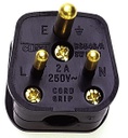 [05090] Round Pin Plug 2A (Black)