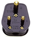 [05093] Round Pin Plug 5A (Black)