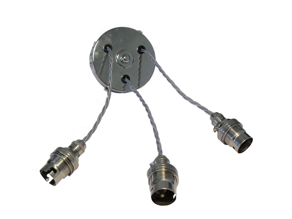 [05692] 3-Drop Pendant (CHERYL Nickel/Twisted Silver)