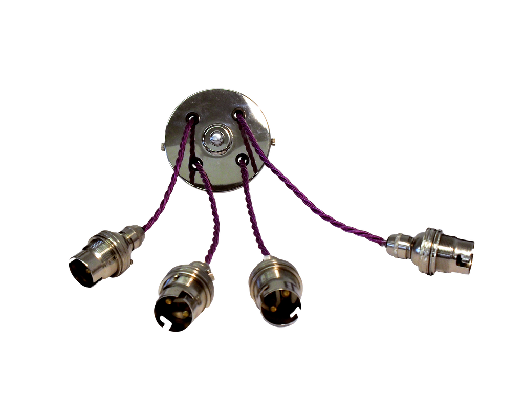 [05802] 4-Drop Pendant (ELIZABETH Nickel/Twisted Purple)