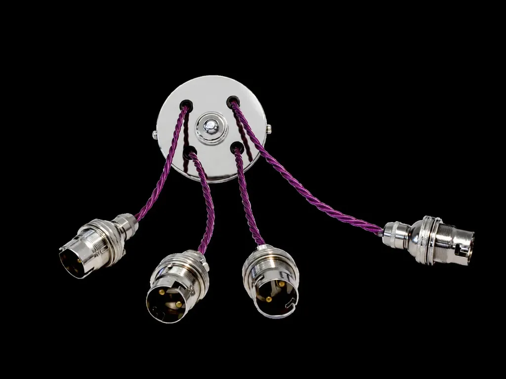 [05802] 4-Drop Pendant (ELIZABETH Nickel/Twisted Purple)