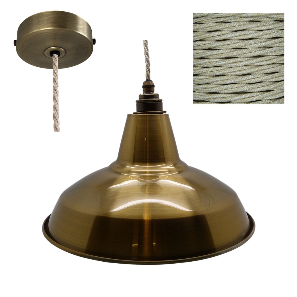 Antique Brass Industrial Shade Pendant