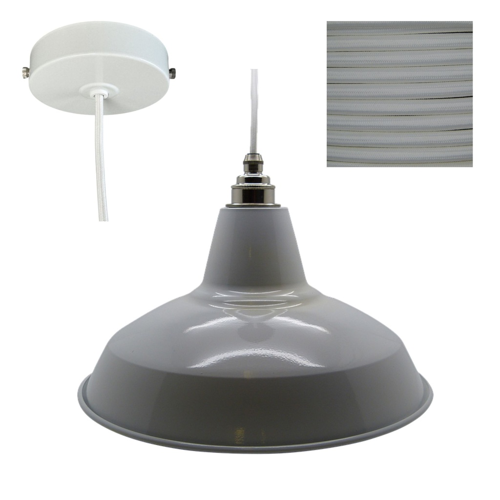 White Industrial Shade Pendant