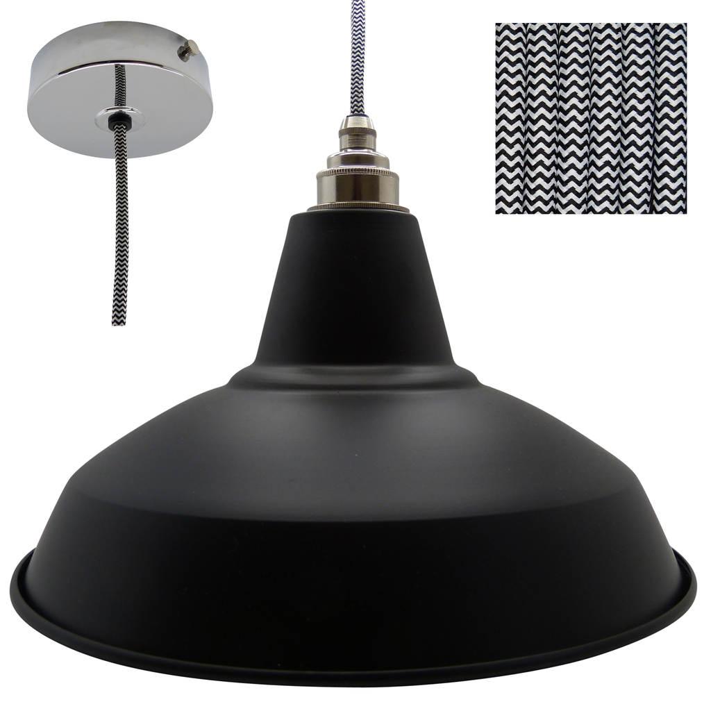 Black Industrial Shade Pendant
