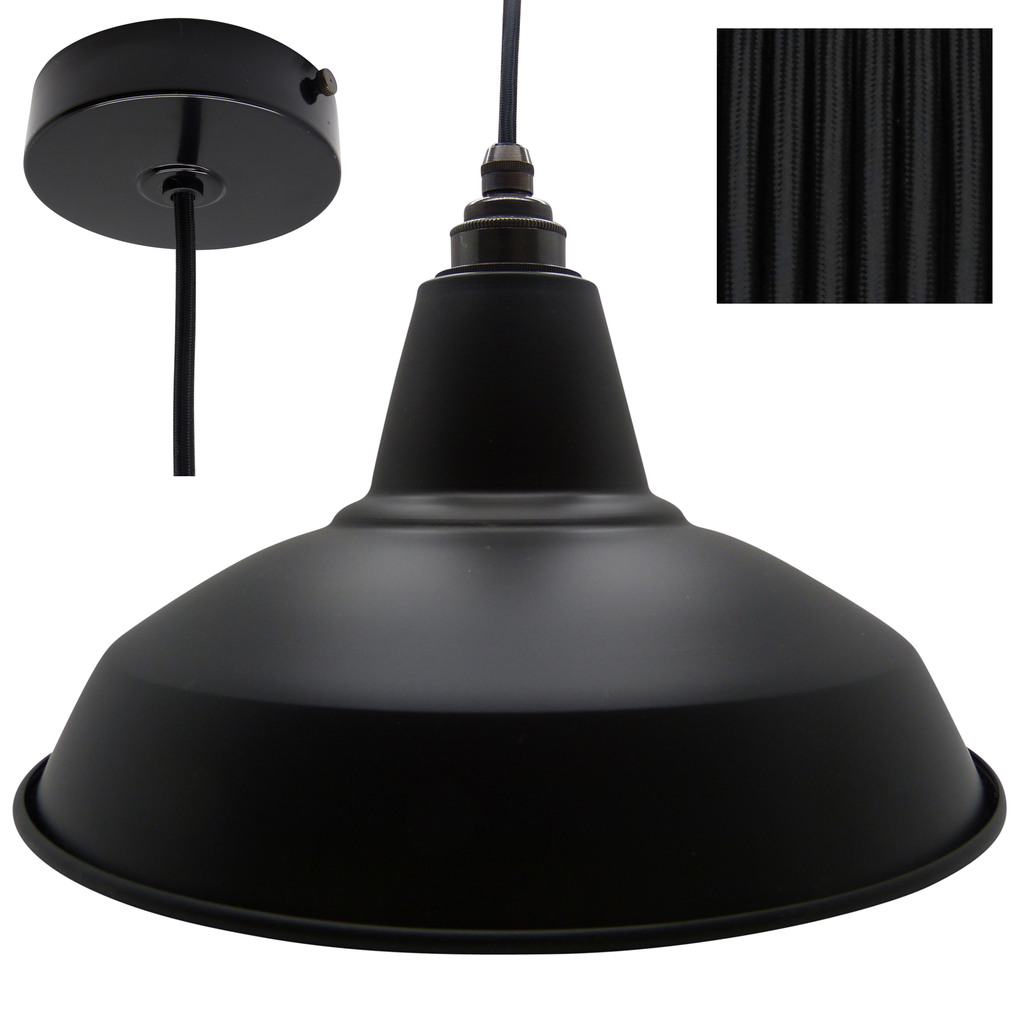 Black Industrial Shade Pendant