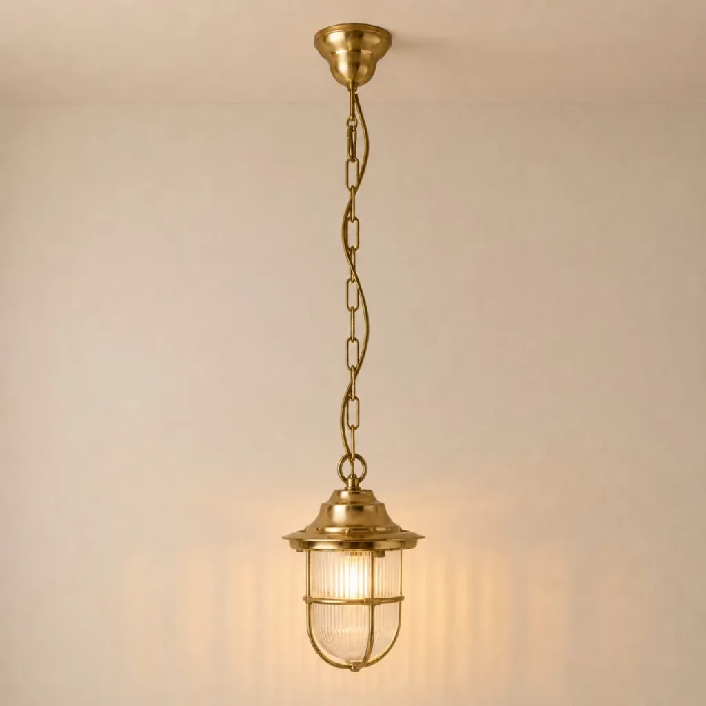 [09130] Hull Guard Pendant Lantern (Raw Brass)