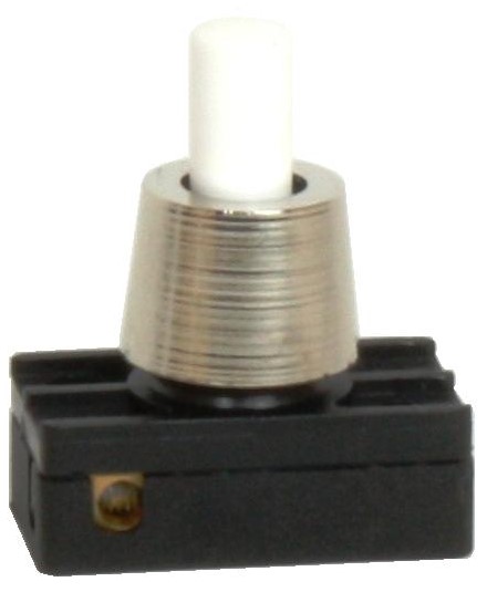 [05279] Mini Press Switch Standard 2A (Nickel with White Button)