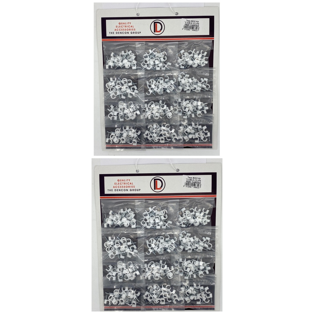[13137] Round Cable Clips Carded - 12 x 20pk (4mm)