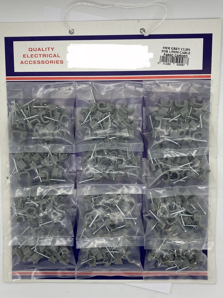 Twin & Earth Cable Clips Carded - 12 x 20pk