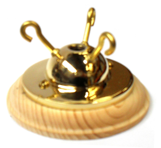 [05517] 3-Hook Plate & Pattress (Brass/Plain)