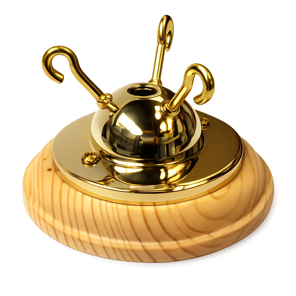 [05517] 3-Hook Plate & Pattress (Brass/Plain)