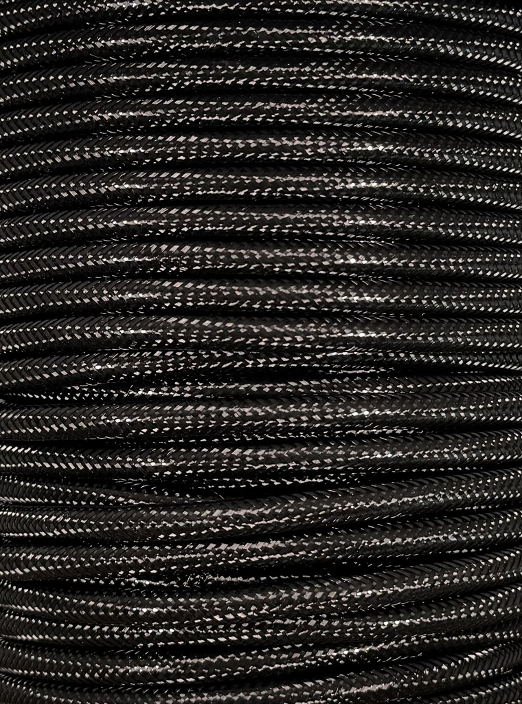 [C120] 3 Core 0.5mm Round Metal Braided Flex  (BLACK)
