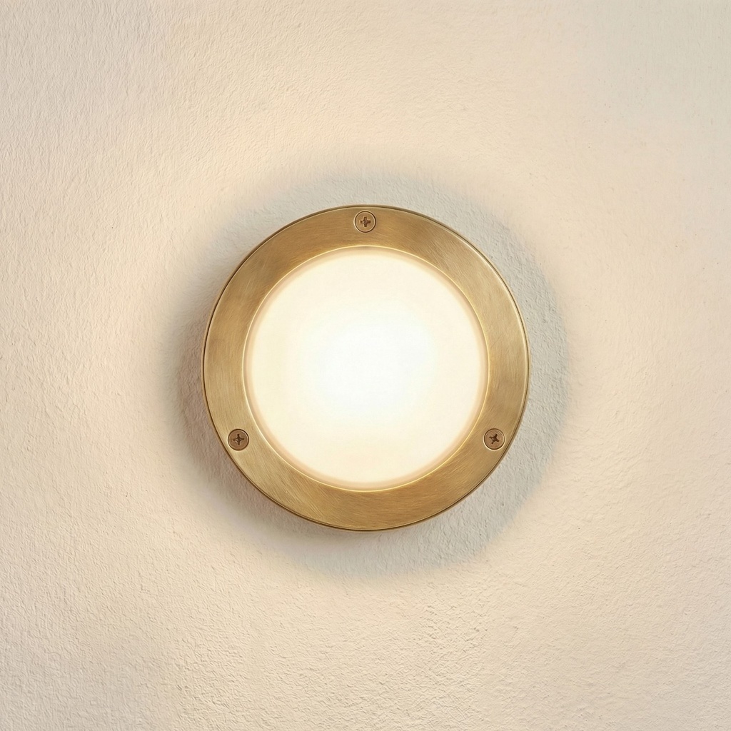 [09113] Marina Circular Bulkhead (Raw Brass)