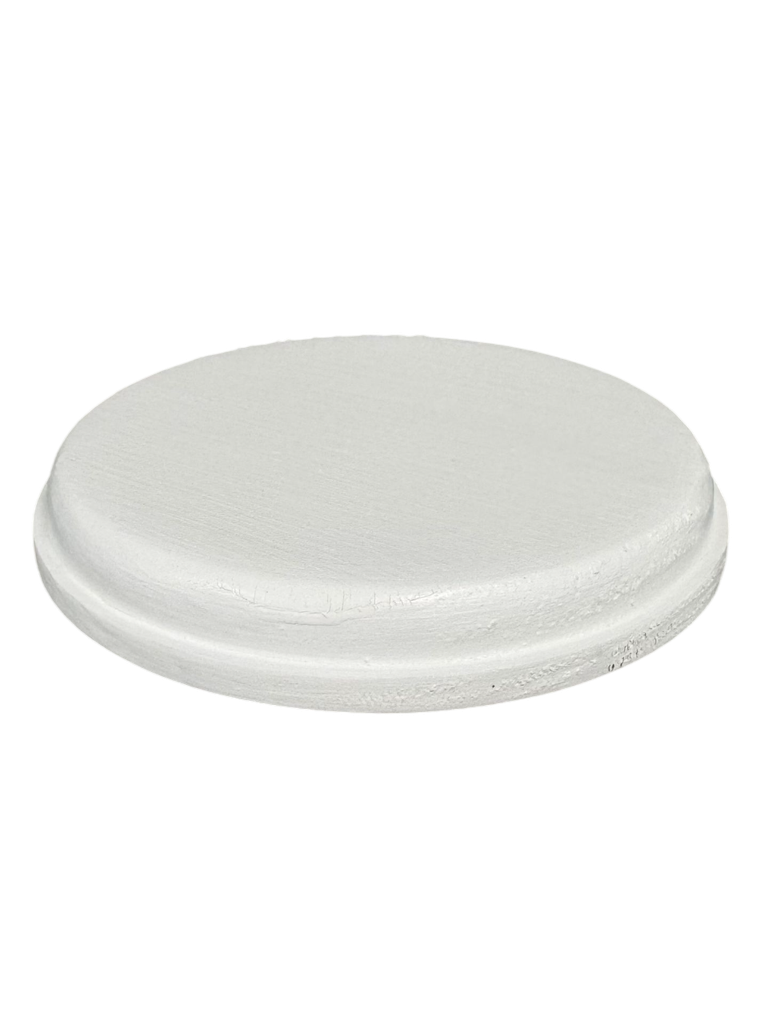 [06649] Circular Wooden Pattress 105mm (White)