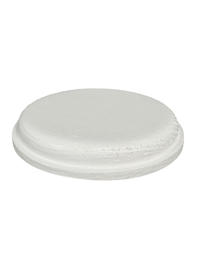 [06652] Circular Wooden Pattress 95mm (White)