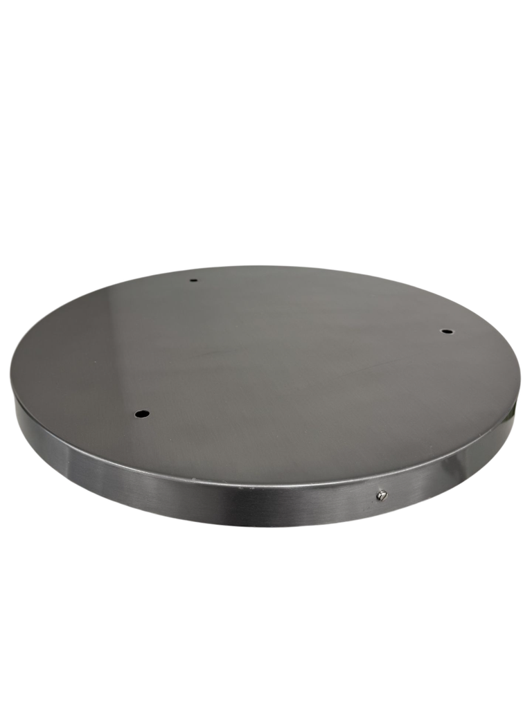 Scratched 450mm 3 outlet Ceiling Plate - Brushed Steel