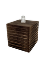 Wooden Cube Lampholder ES Cordgrip Lampholder Stained