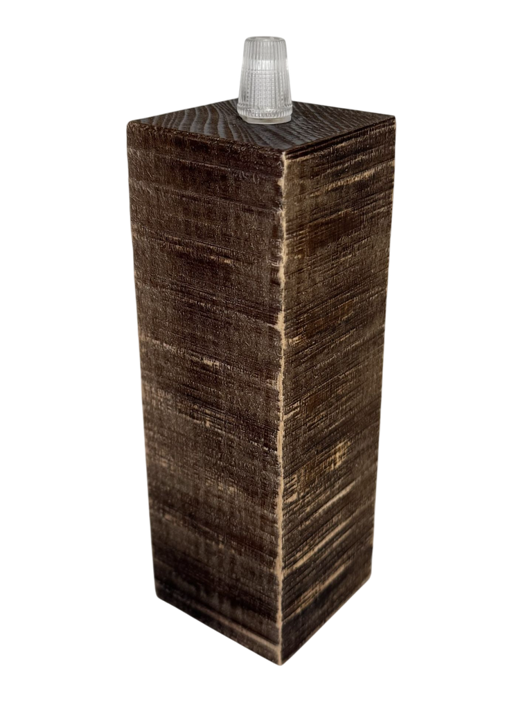 Wooden Cuboid Lampholder ES Cordgrip Lampholder - Stained
