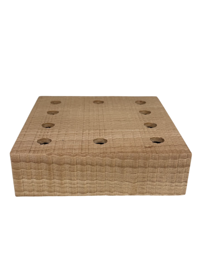 [01097] Square Wooden Ceiling Rose 10 Outlet 130mm x 130mm x 38mm - Natural