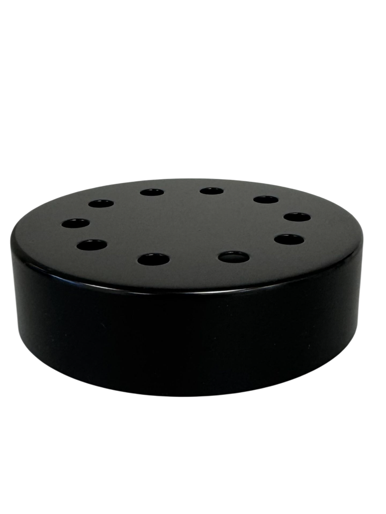 [01100] Black Metal Ceiling Rose with 10 outlets - 130mm x 35mm 