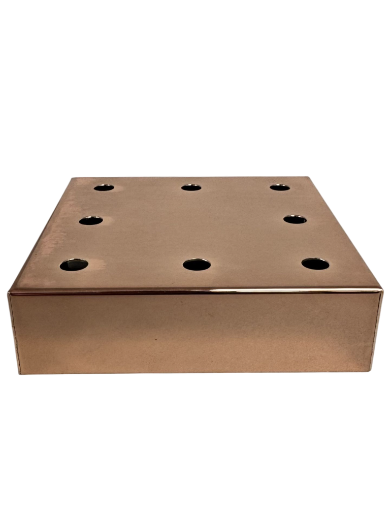Copper Ceiling Rose with 8 outlets - 130mm x 130mm x 35mm