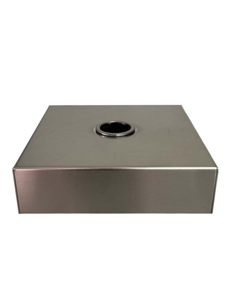 Brushed Nickel Ceiling Rose with Large outlet - 130mm x 130mm x 35mm