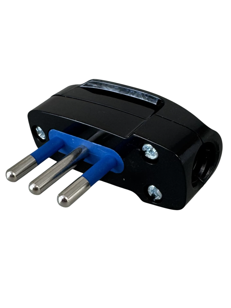 [06722] Italian Plug 3 Pin 10A 'Salvaspazio spina' (Black)