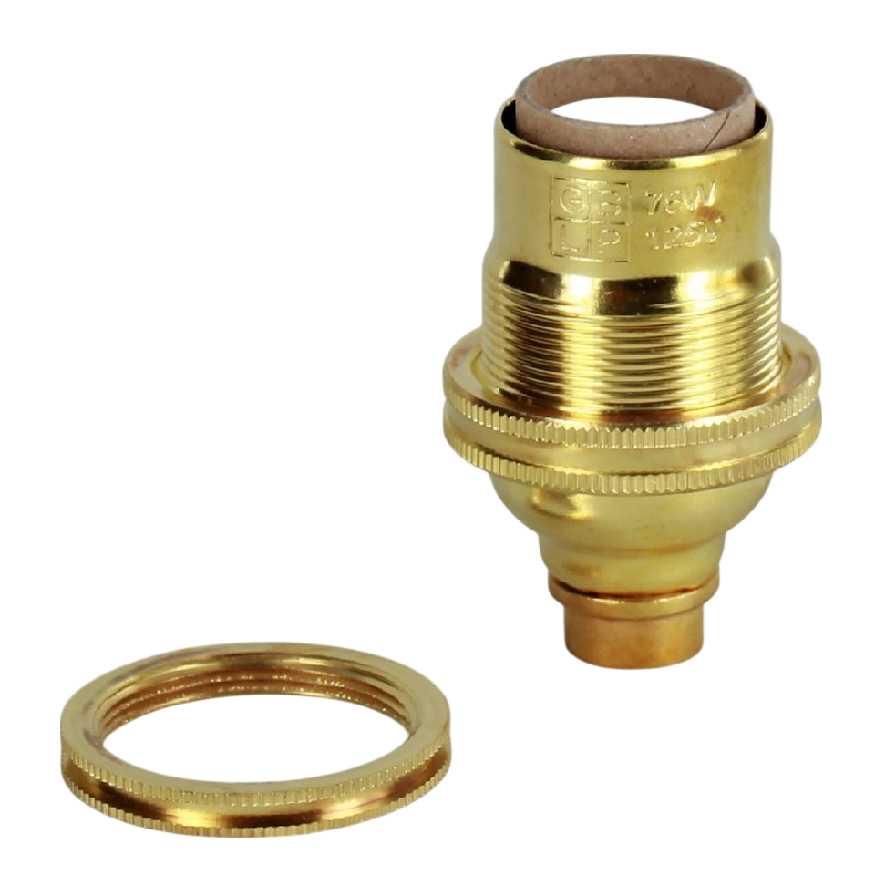 [06724] USA Brass E12 10mm Lampholder [Threaded Skirt]