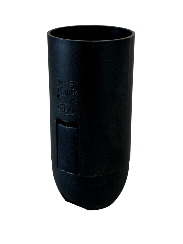 Black Plastic Snap-Together SES 10mm Lampholder [Smooth Skirt]