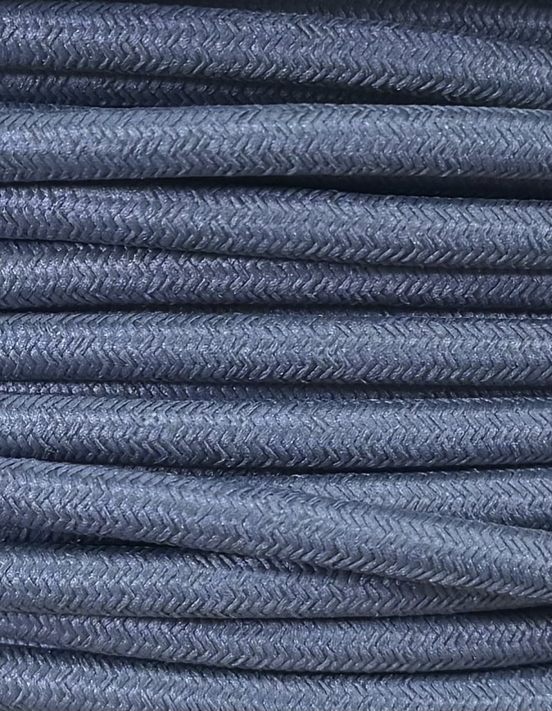[01126] Round Braided Cable 3 Core 0.75mm Dark Grey