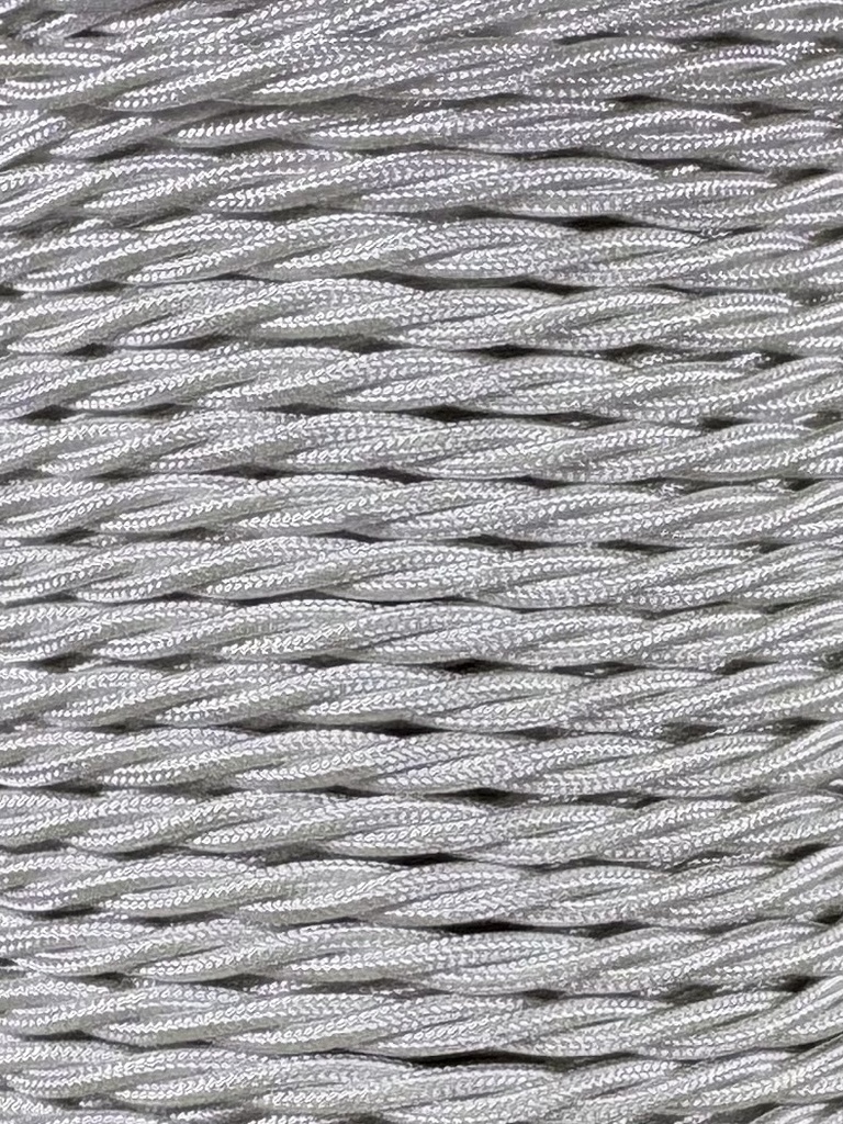 Twisted Braided Cable 3 Core 0.5mm Pearl Silver